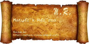 Matyók Rózsa névjegykártya