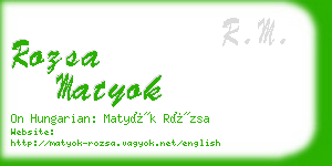 rozsa matyok business card